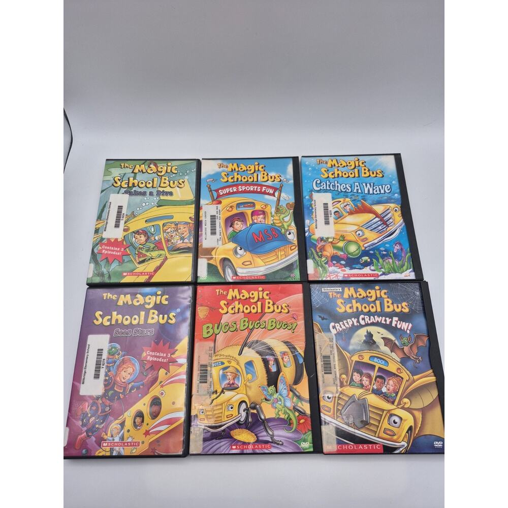 Lot of 6 The Magic School Bus DVDs Educational Kids Children PBS Scholastic